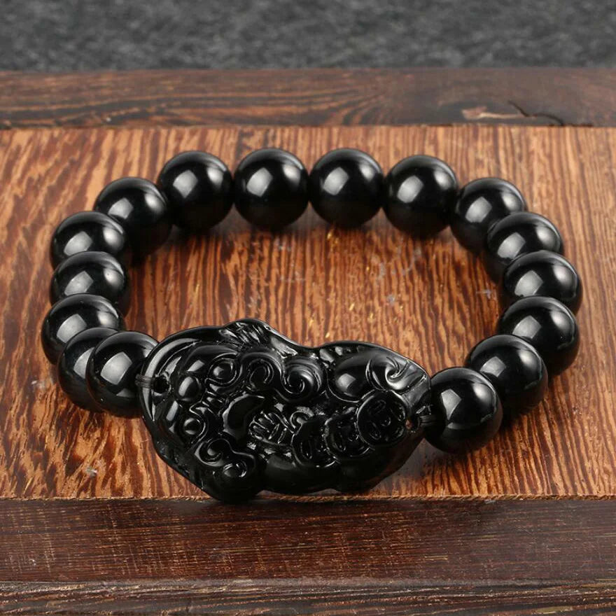 PiXiu Black Bead Bracelet