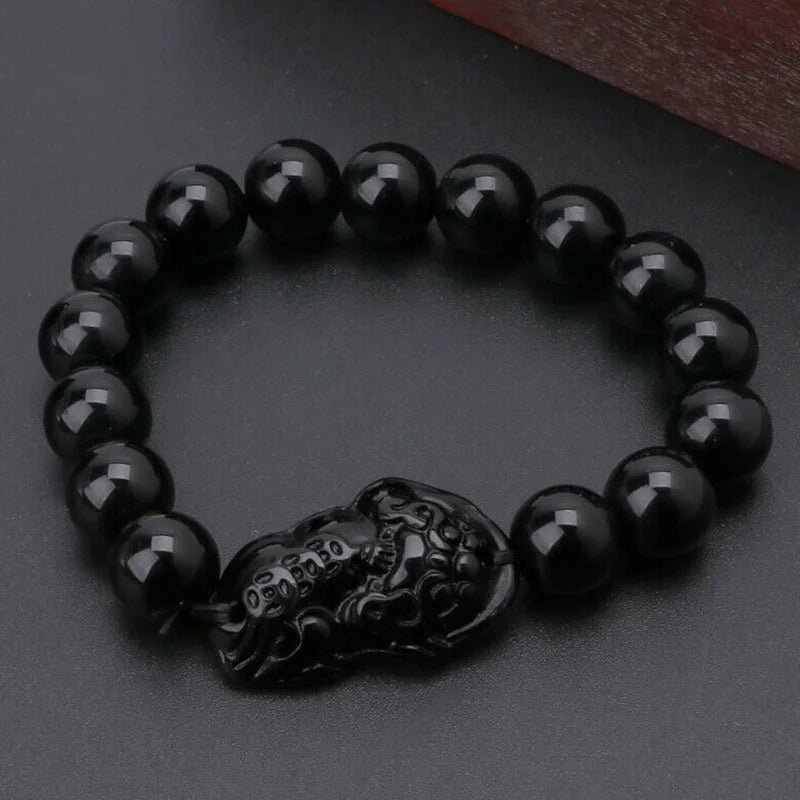 PiXiu Black Bead Bracelet
