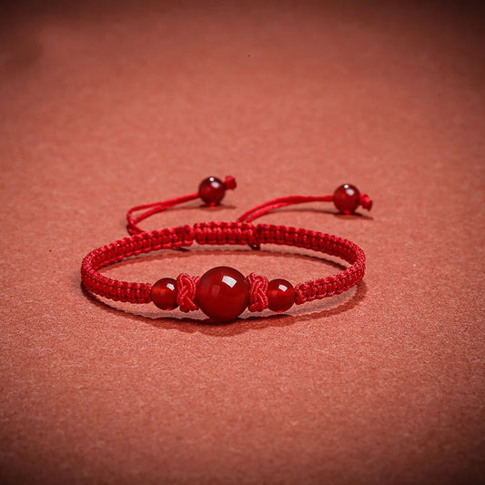 Lucky Cinnabar Bead Blessing Red String Bracelet