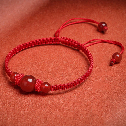 Lucky Cinnabar Bead Blessing Red String Bracelet
